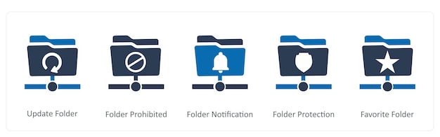 a collection of images of a folders and a camera