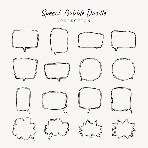 a collection of simple lines hand drawn speech bubbles in various shapes set of simple of hand drawn speech bubbles in various sizes and shapes set of simple lines hand drawn speech bubbles