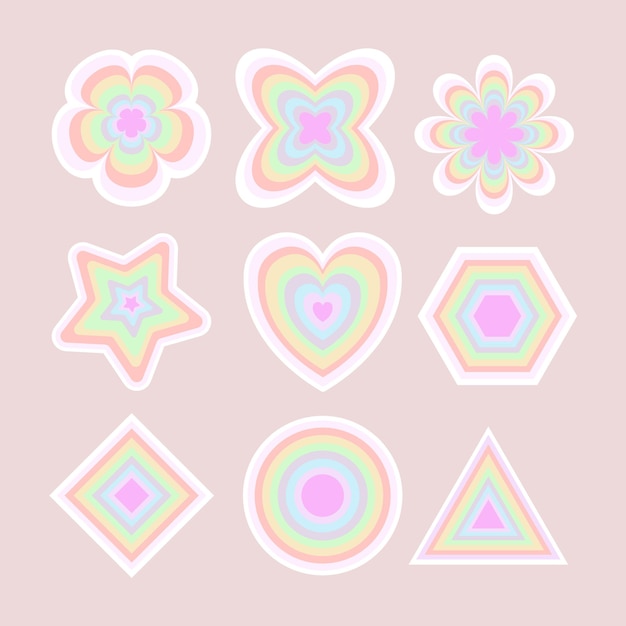 a collection of stickers with different shapes and shapes