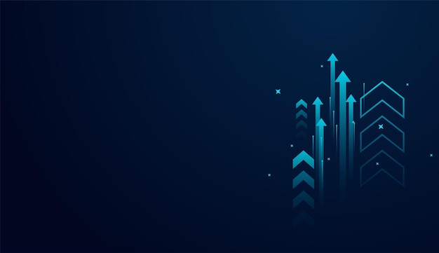 A collection of up trend arrows in business vector elements The technology blue arrows obect