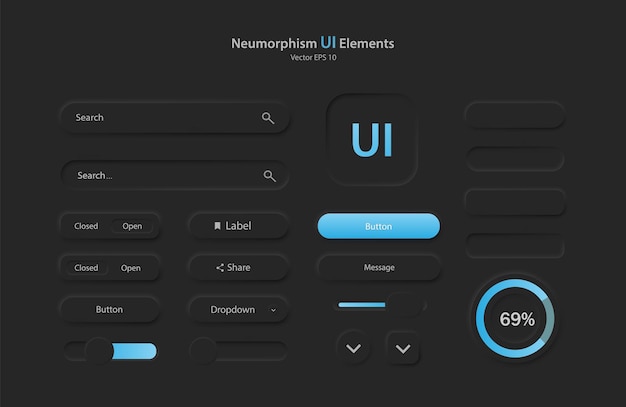 a collection of user interface elements for a mobile application