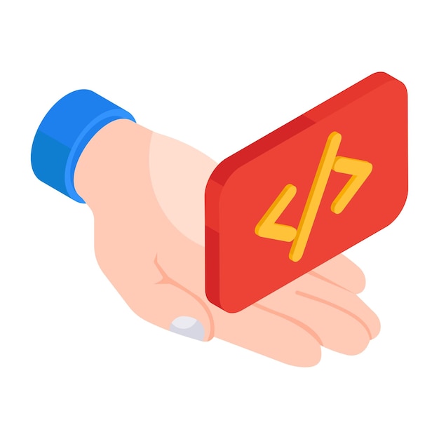 a colored design icon of coding care