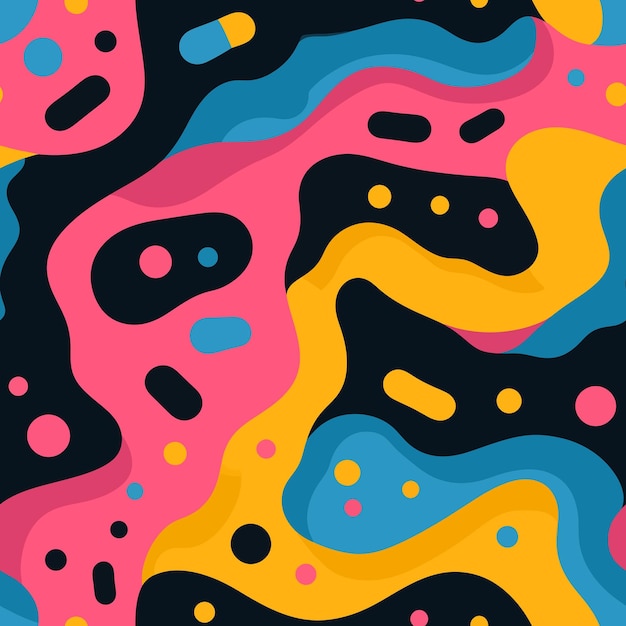 a colorful abstract seamless pattern on a black background vector illustration