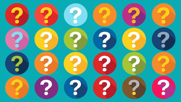 a colorful background with a bunch of question marks