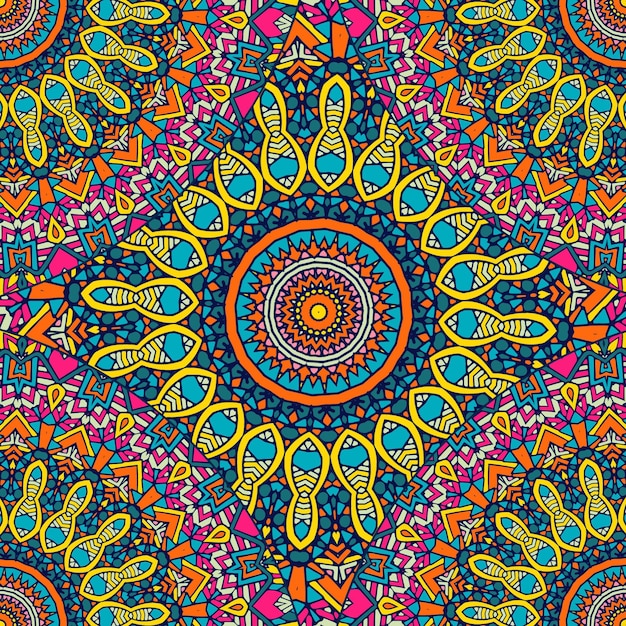 a colorful background with a pattern of mandalas