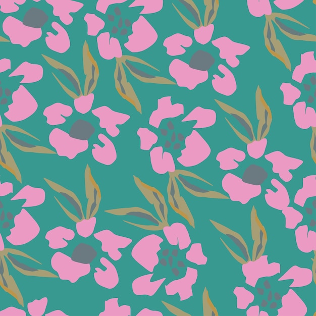 a colorful background with pink flowers and leaves
