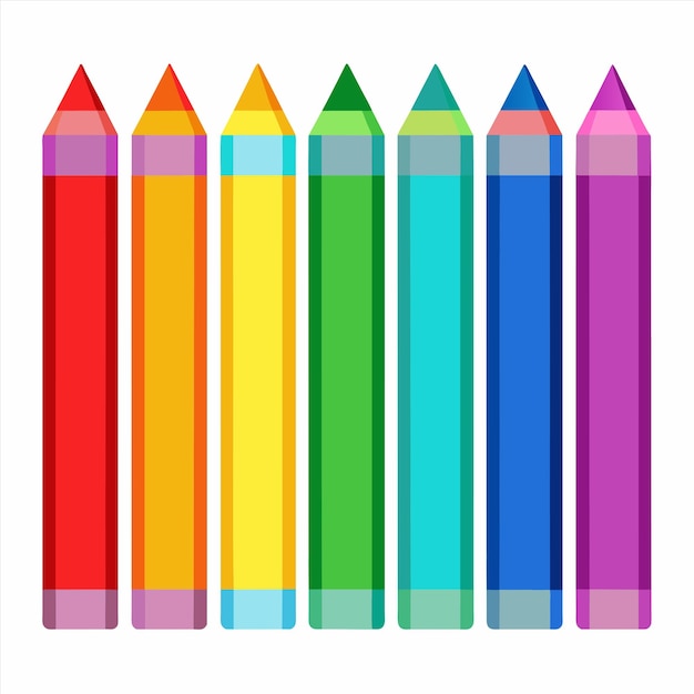 a colorful crayon with a white background