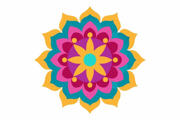 a colorful design in a circle that is called a flower