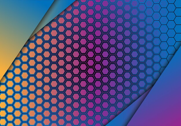A colorful design with a design that says hexagon