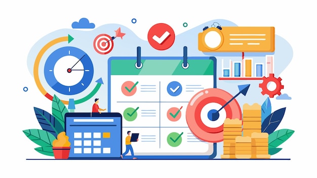 a colorful illustration of a business card with a target and a target
