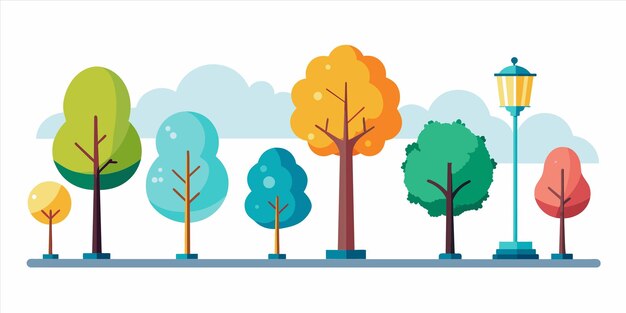 a colorful illustration of trees and the sky with the words  trees