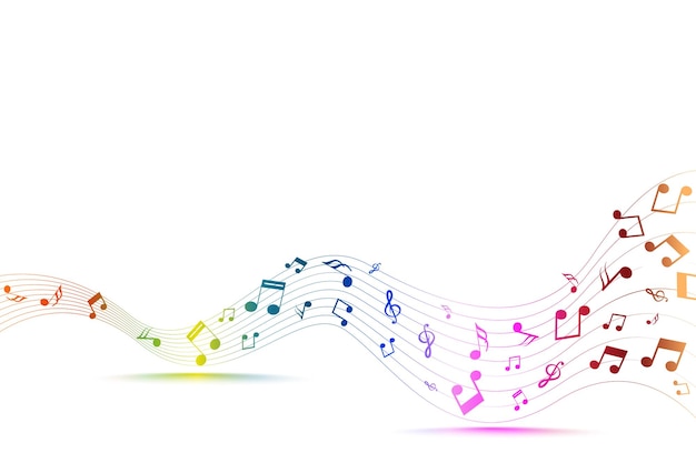 a colorful musical instrument wavy line vector