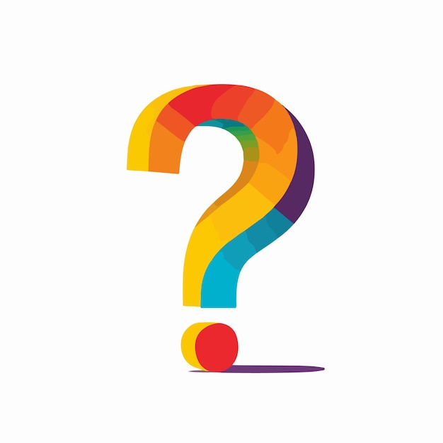 a colorful picture of a question mark with a colorful background