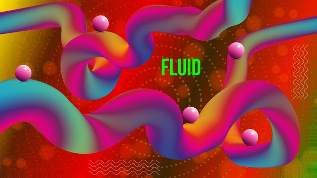 A colorful picture of a rainbow colored background with the word of Fluid