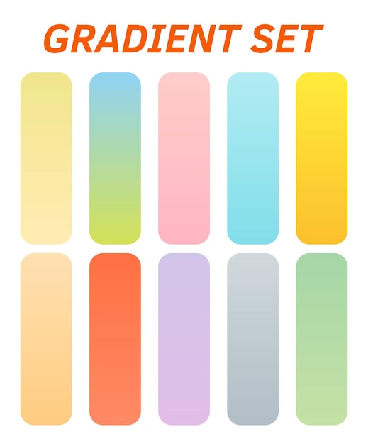a colorful poster with different colored squares and the words gradient