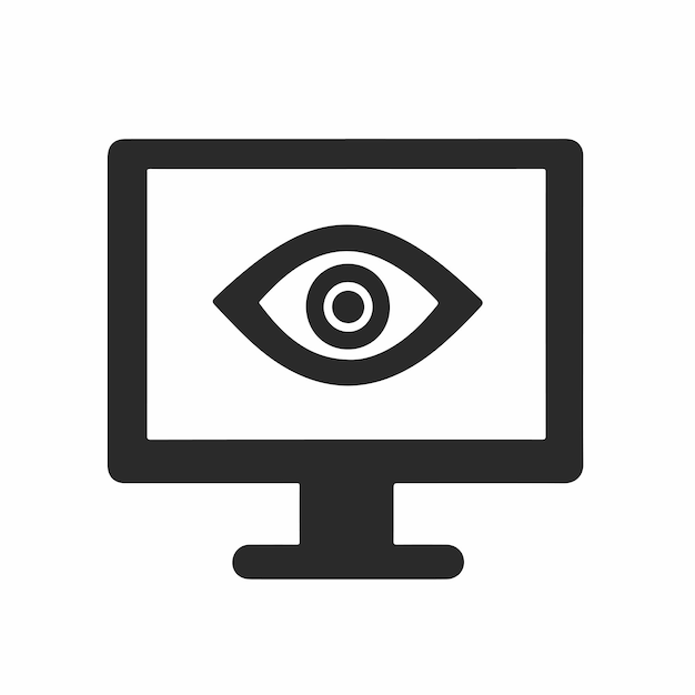 a computer monitor with a black and white background