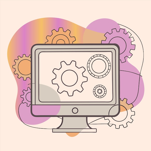 a computer monitor with a colorful background with a colorful background