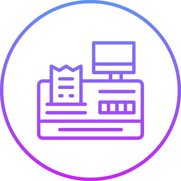 a computer monitor with a purple and blue circle around the top