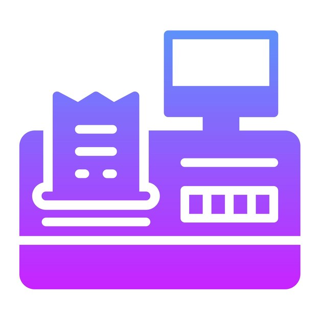 a computer monitor with a purple background and a purple and blue logo
