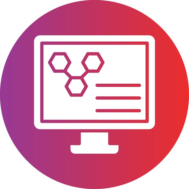 a computer monitor with a red and purple circle with a red circle around it