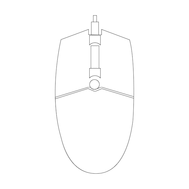 a computer mouse with a black and white drawing of a computer mouse