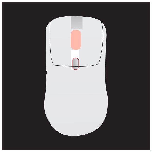 a computer mouse with a black background and a white mouse on the bottom