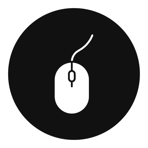 a computer mouse with a black circle on it that says  mouse