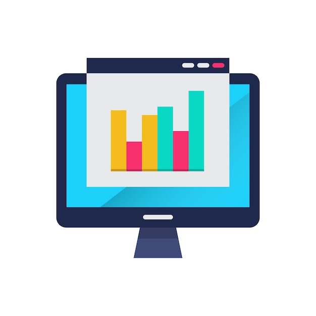 a computer screen with a bar chart on it.
