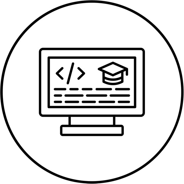 a computer screen with a picture of a graduation cap on it