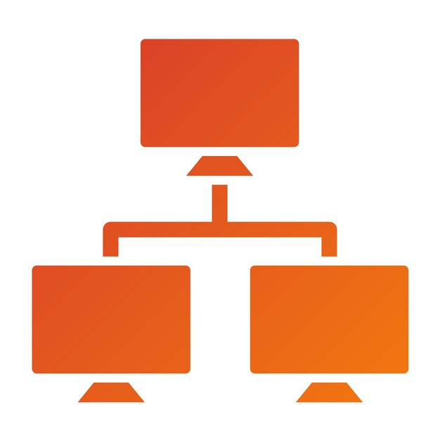 a computer screen with orange and white squares and a orange square