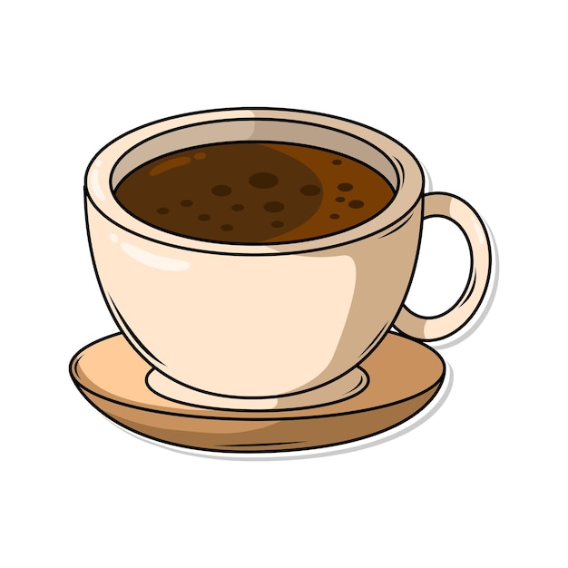 a cup of coffee with a brown liquid in it