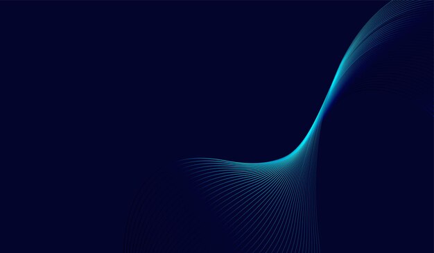 a dark blue abstract waving lines pattern on background for technology and ai concepts with dark