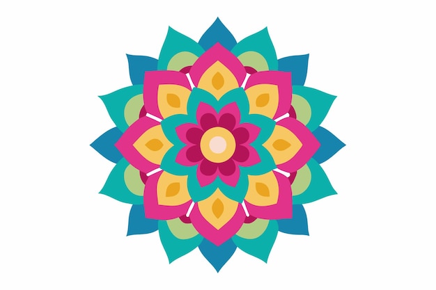 a design in a circle that has a flower design on it