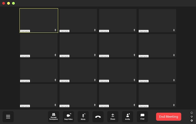 a digital workspace is ready for interaction displaying multiple empty boxes waiting for participants usernames are visible hinting at an upcoming conference or collaboration