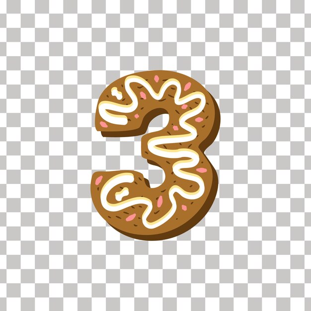 a donut with icing and a sprinkle of icing on a transparent background