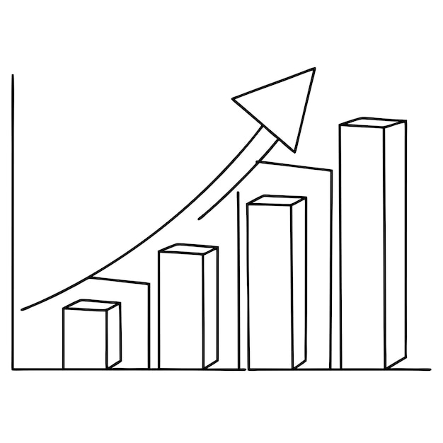 a drawing of a arrow pointing up to a graph that says  arrow