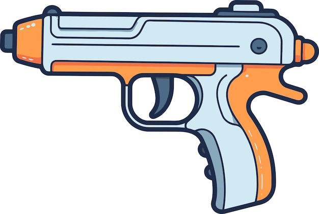a drawing of a gun that says  the word  on it