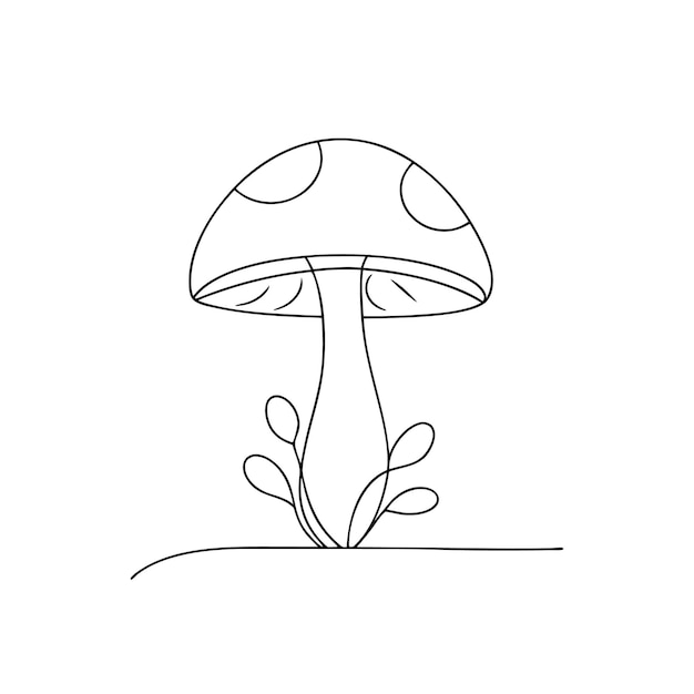 a drawing of a mushroom with a mushroom on it