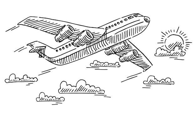 a drawing of a plane with the words air on it