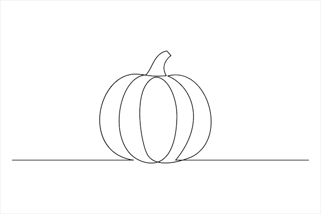 a drawing of a pumpkin that has a line drawn on it