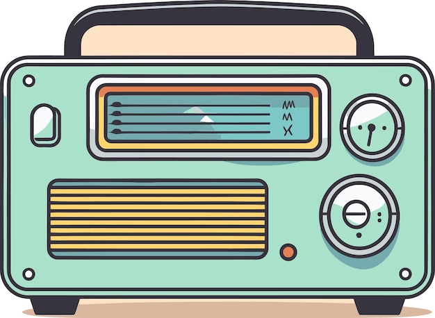 a drawing of a radio with the number 3 on it