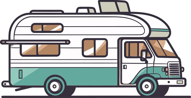 a drawing of a rv with a camper on the side