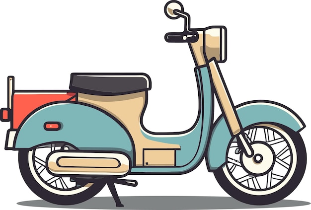 a drawing of a scooter with a blue top