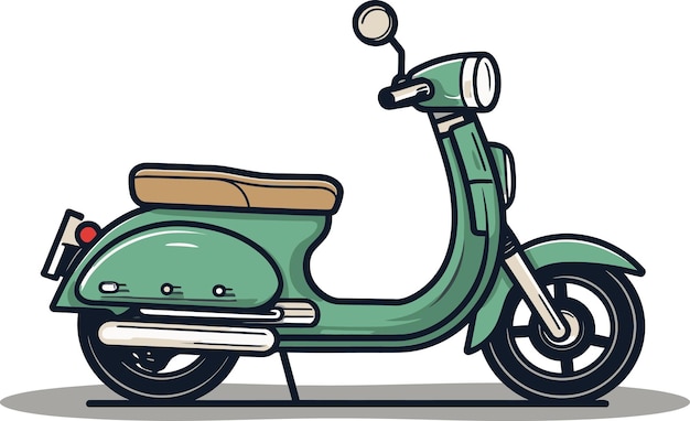 a drawing of a scooter with a face on the side