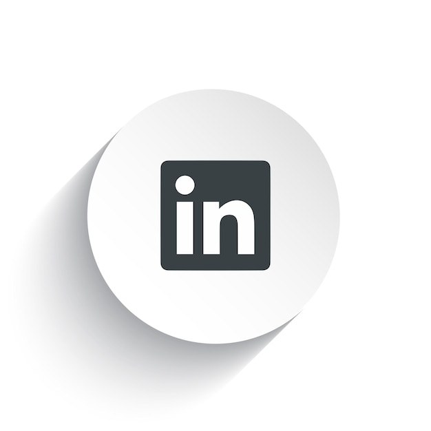 a flat icon linkedin with the circle background plus the shadow behind of it