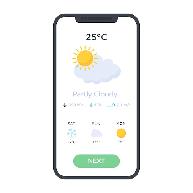 A flat icon of forecast app 
