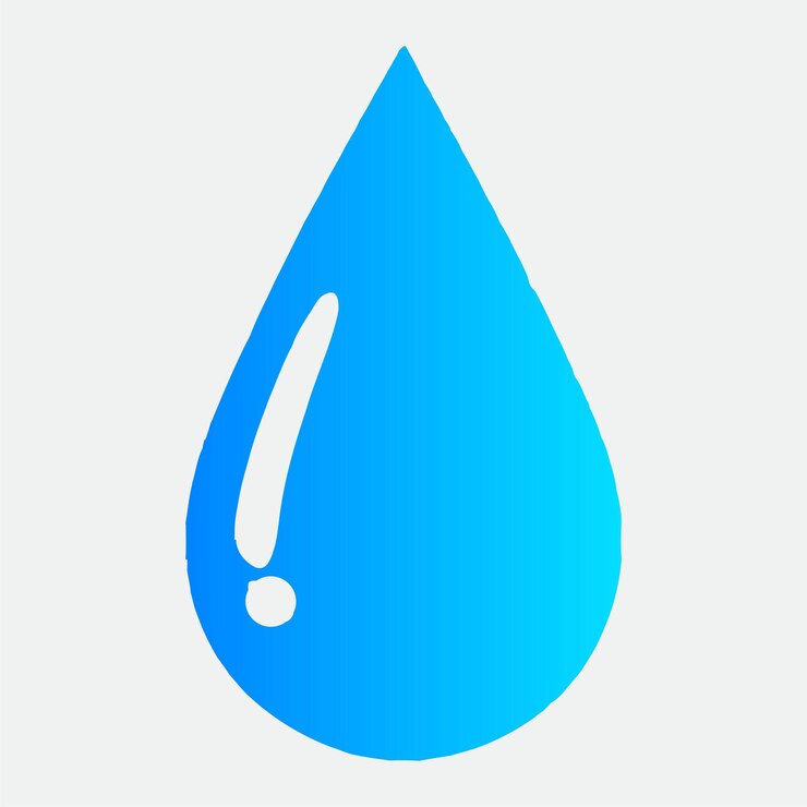 A flat vector icon of a fresh raindrop