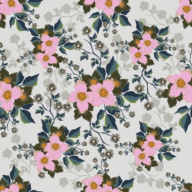 a floral wallpaper with flowers and leaves
