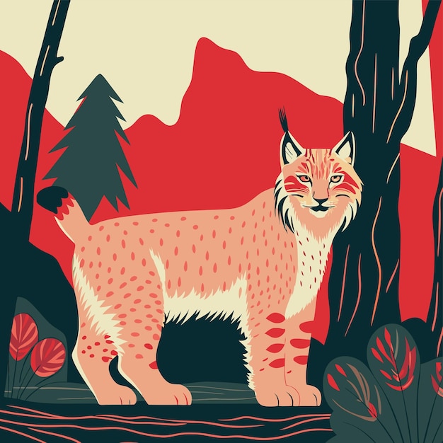 a fox is standing in a pond with trees in the background