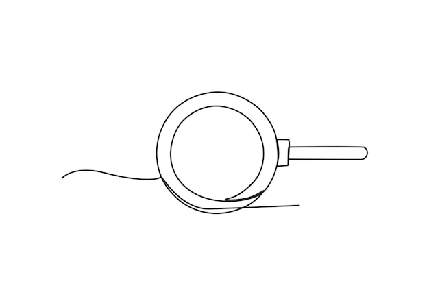 A frying pan for cooking Cooking and kitchen tools oneline drawing